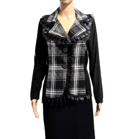 NWOT Alison Sheri Jacket with Front Wool Panel and Lace Details - Picture 5 of 7